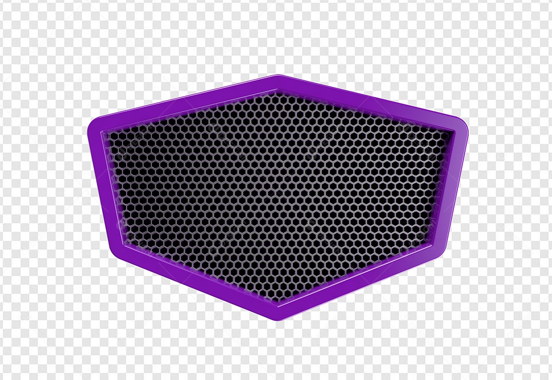Painel Com Grade Roxo 3D Elemento para Composição PSD