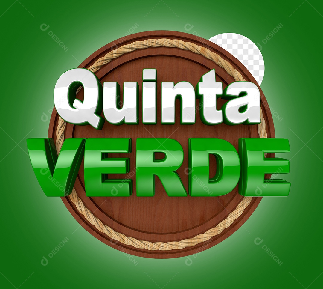 Selo 3D Quinta Verde Para Composição PSD
