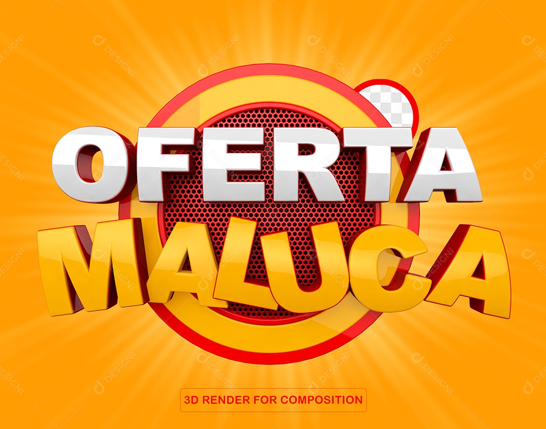 Selo 3D Oferta Maluca Para Composição PSD