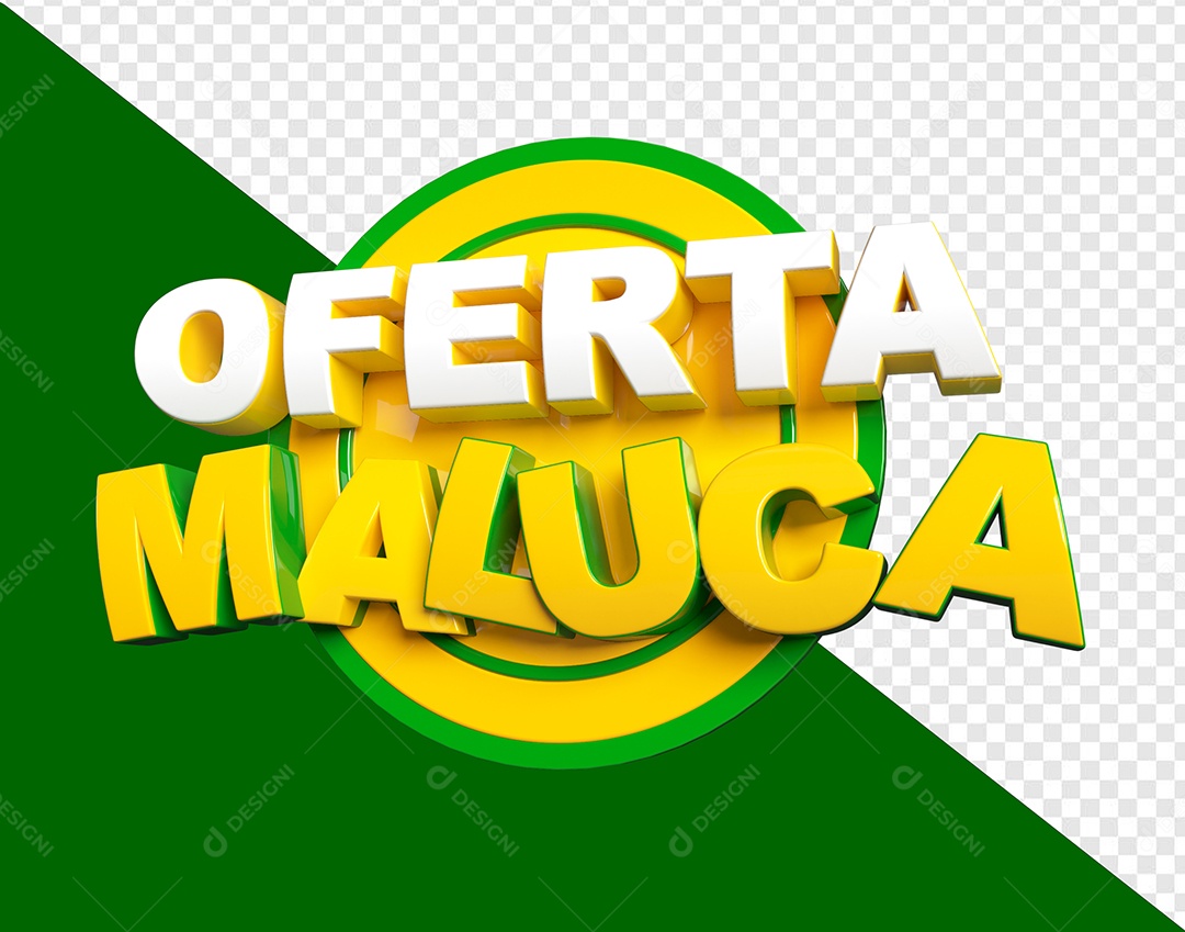 Selo 3D Oferta Maluca Para Composição PSD