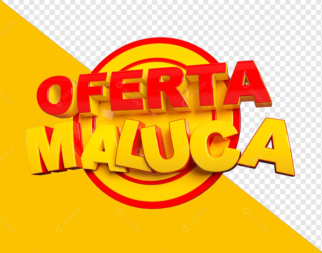 Selo 3D Oferta Maluca Para Composição PSD