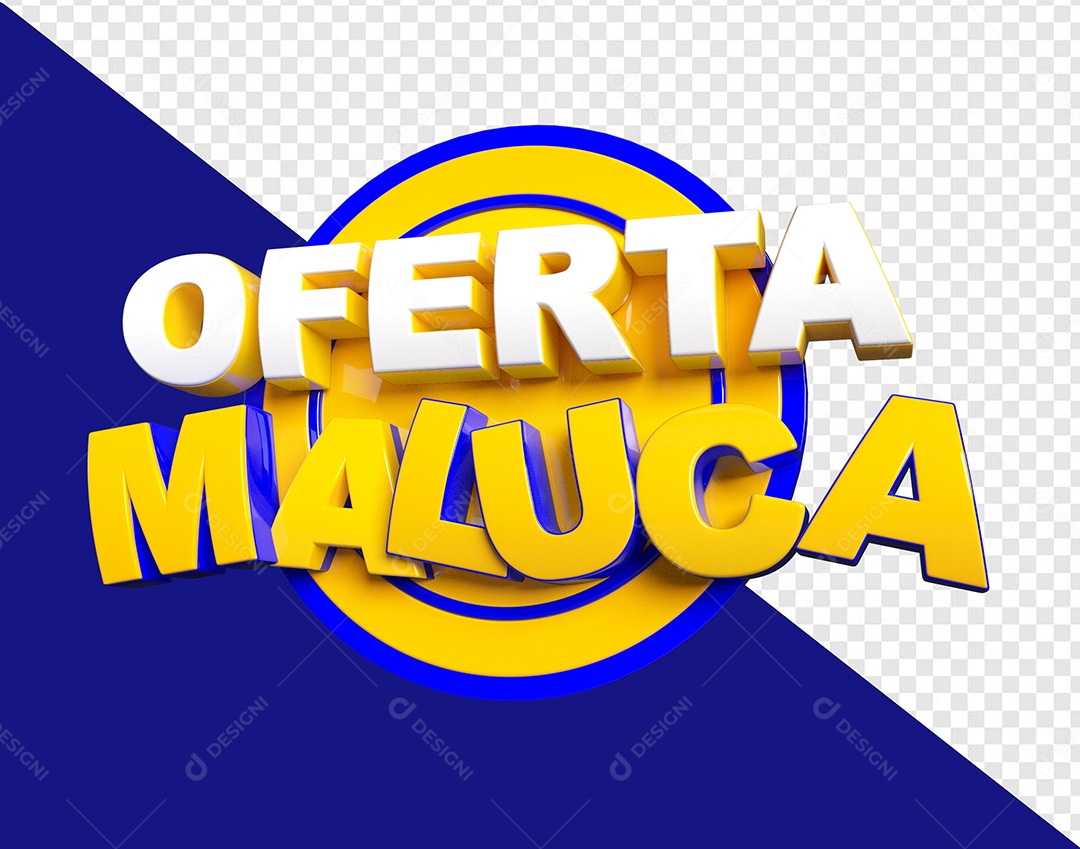 Selo 3D Oferta Maluca Para Composição PSD