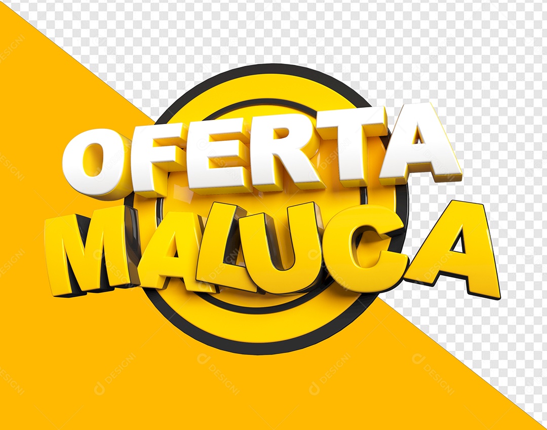 Selo 3D Oferta Maluca Para Composição PSD