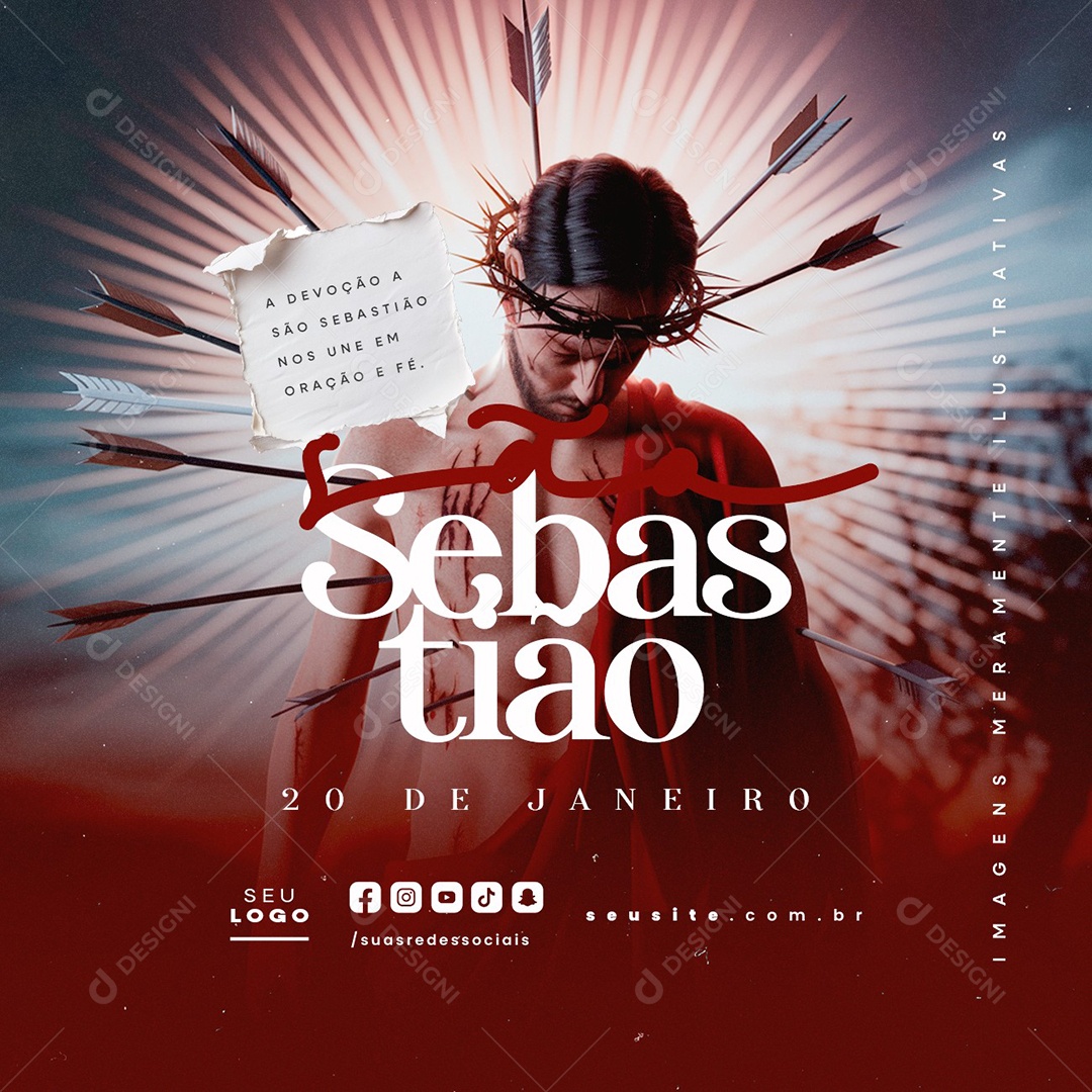 Dia de São Sebastião 20 de Janeiro Social Media PSD Editável