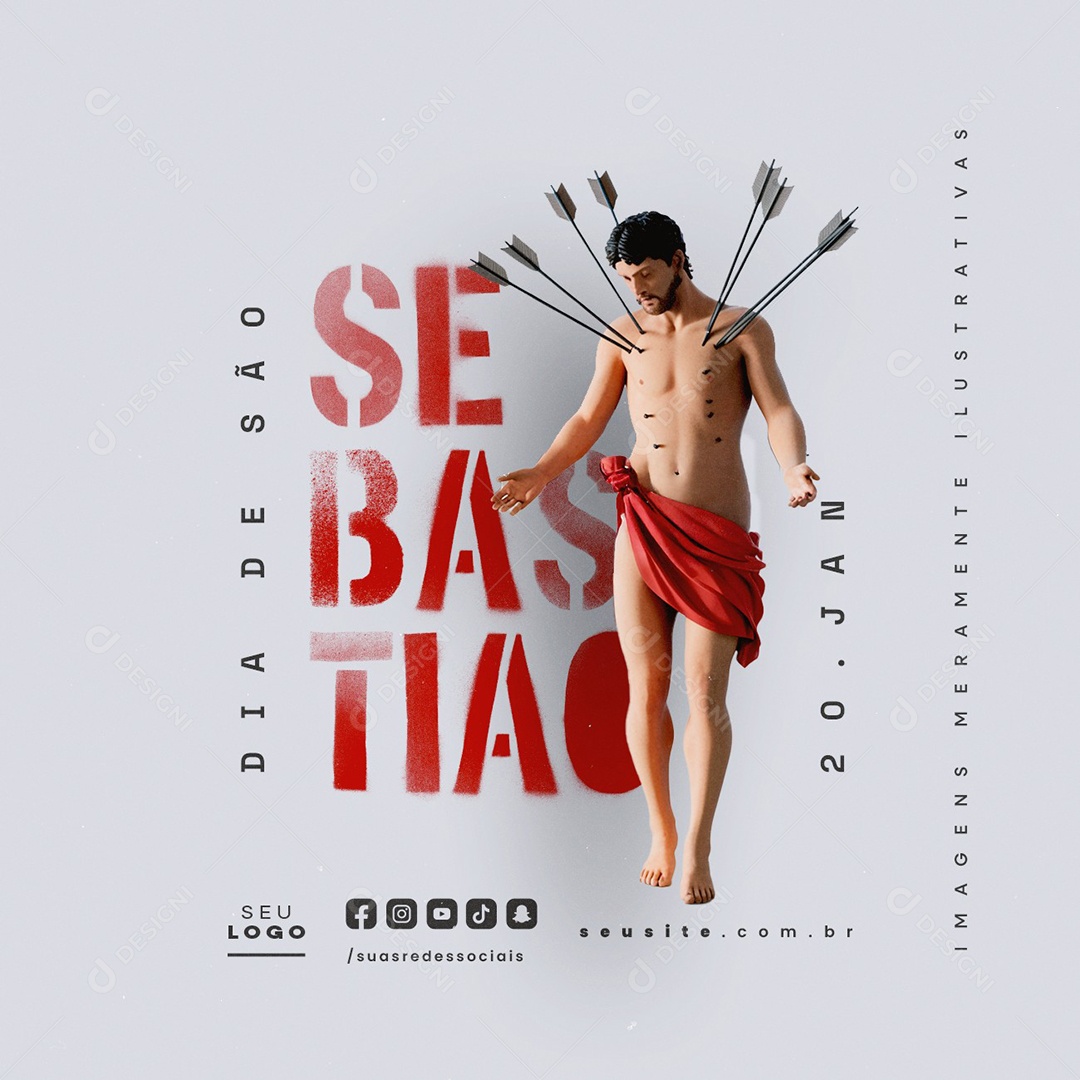 Dia de São Sebastião 20 de Janeiro Social Media PSD Editável