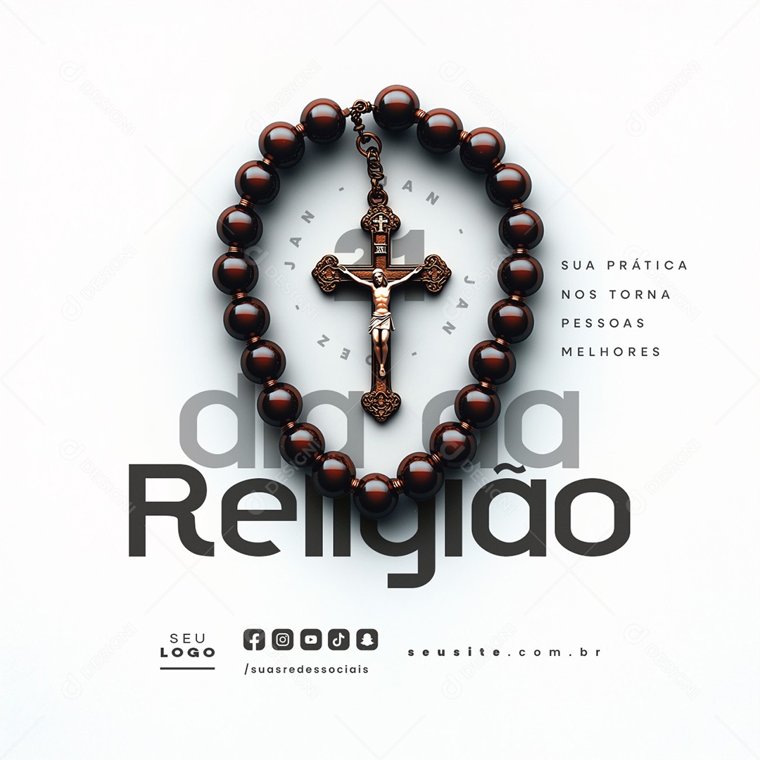 Dia da Religião 21 de Janeiro Social Media PSD Editável