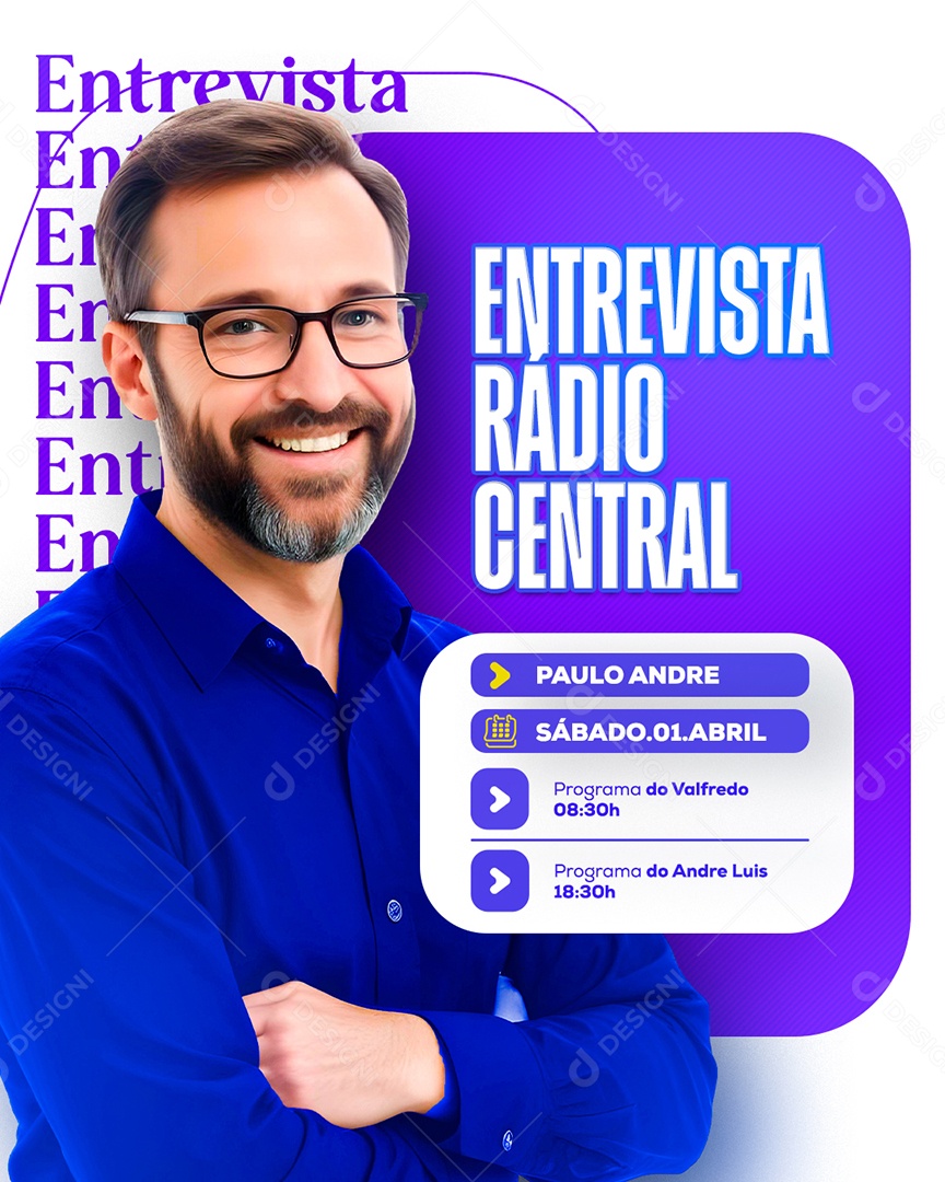 Entrevista Radio Central Social Media PSD Editável