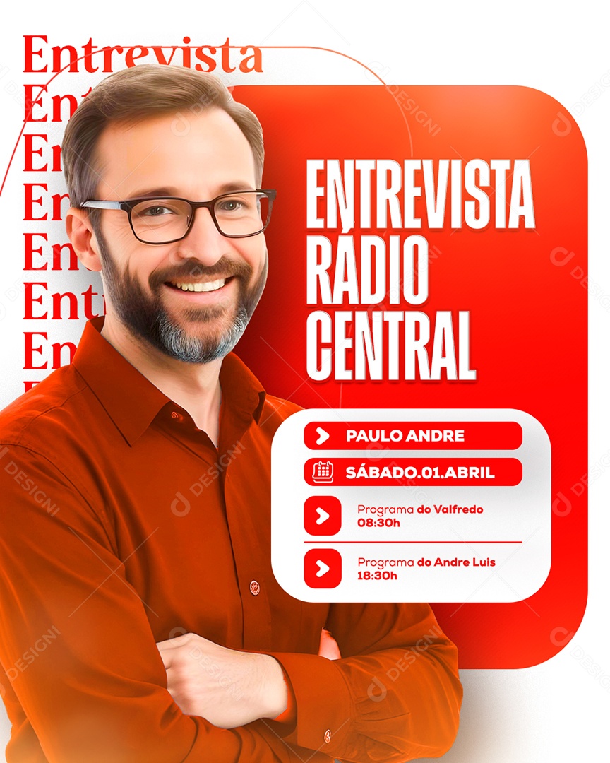 Entrevista Radio Central Social Media PSD Editável