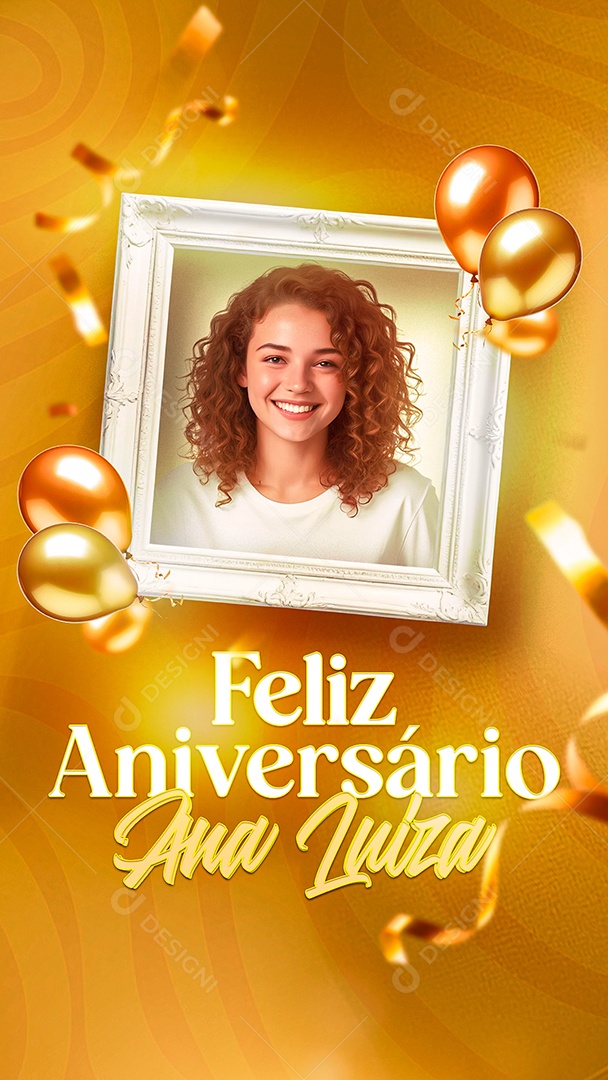 Story Aniversariante Ana Luiza Parabéns Social Media PSD Editável