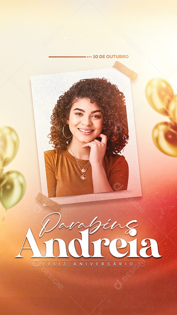 Story Aniversariante Andreia Parabéns Social Media PSD Editável