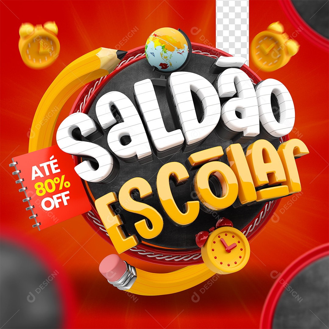 Seal 3D School Saldão for PSD Composition