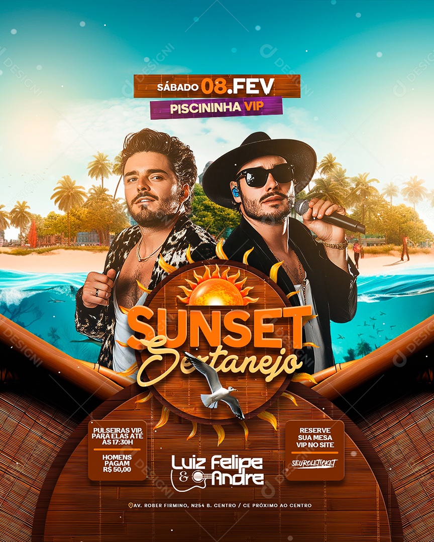 Flyer Sunset Sertanejo Social Media PSD Editável