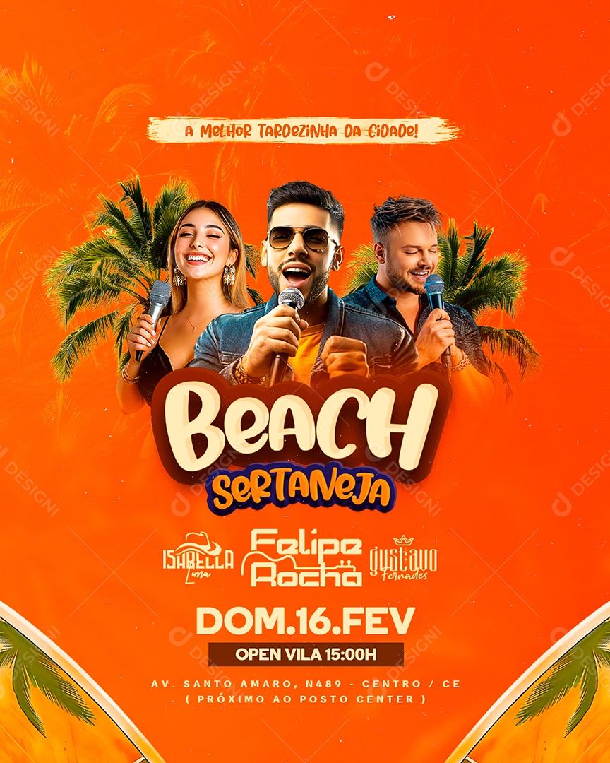 Flyer Beach Sertaneja Social Media PSD Editável