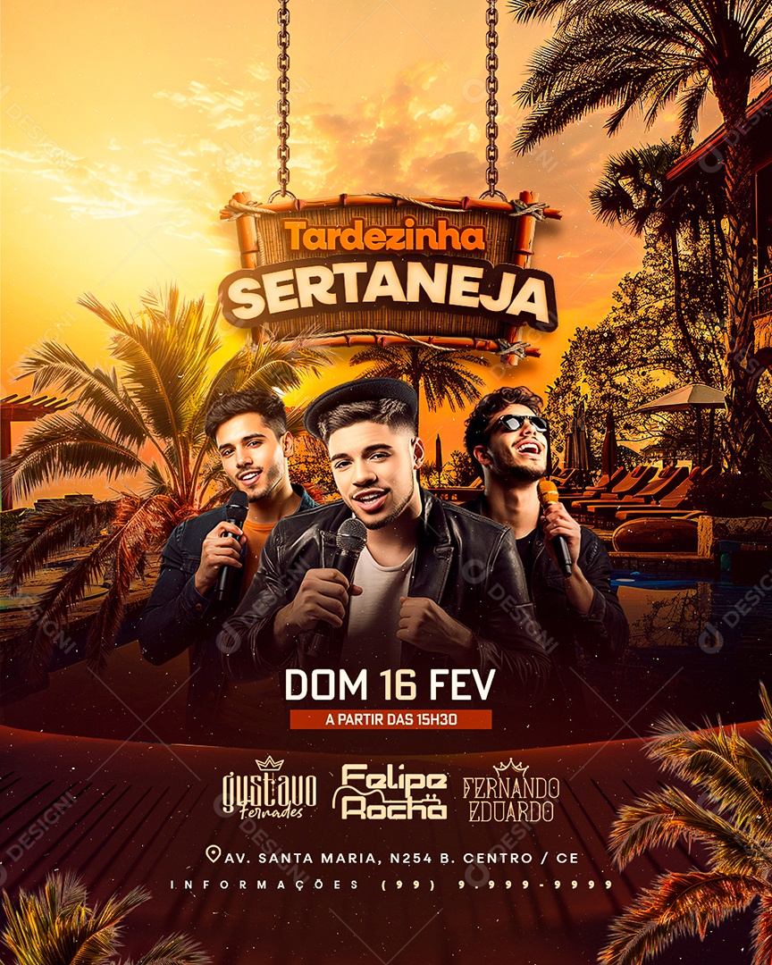 Flyer Tardezinha Sertaneja Social Media PSD Editável