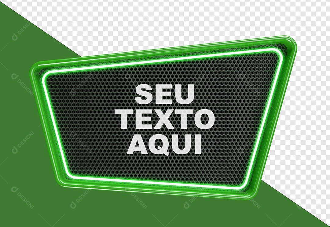 Elemento 3D Placa de Metal Para Composição PSD