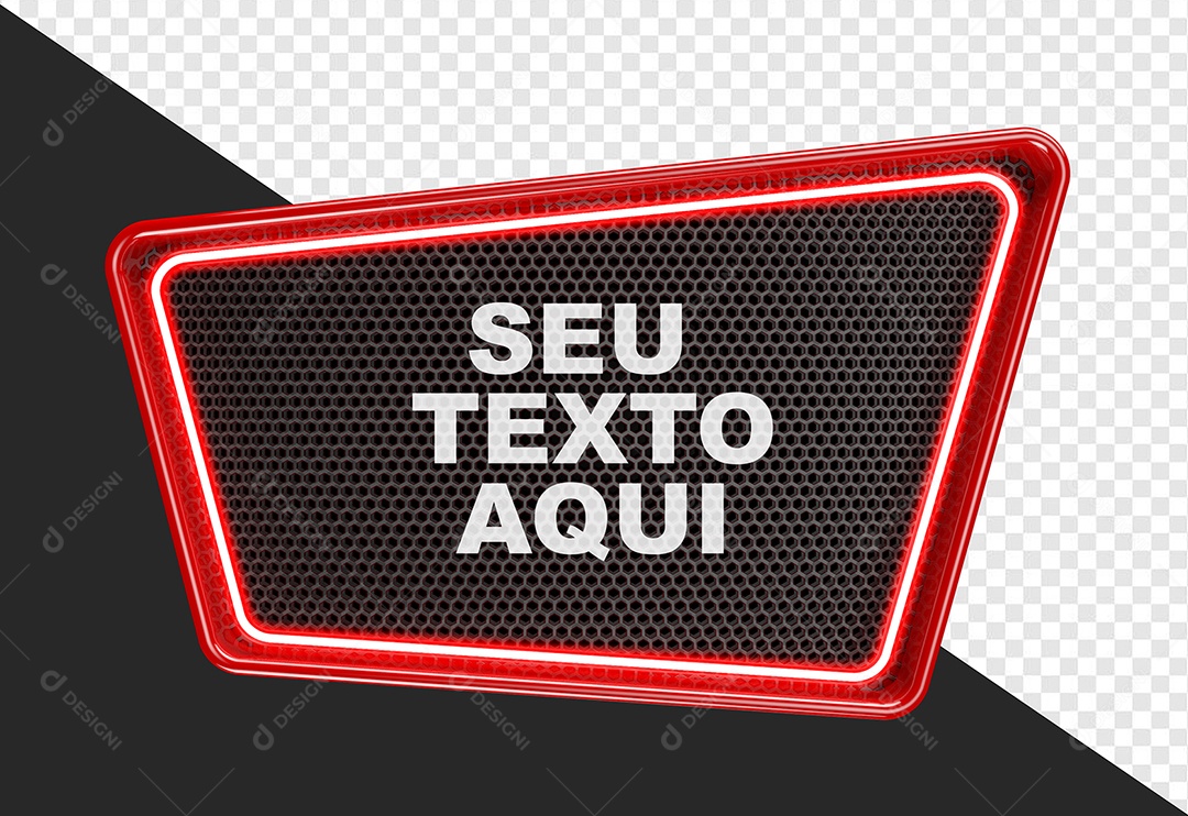Elemento 3D Placa de Metal  Para Composição PSD