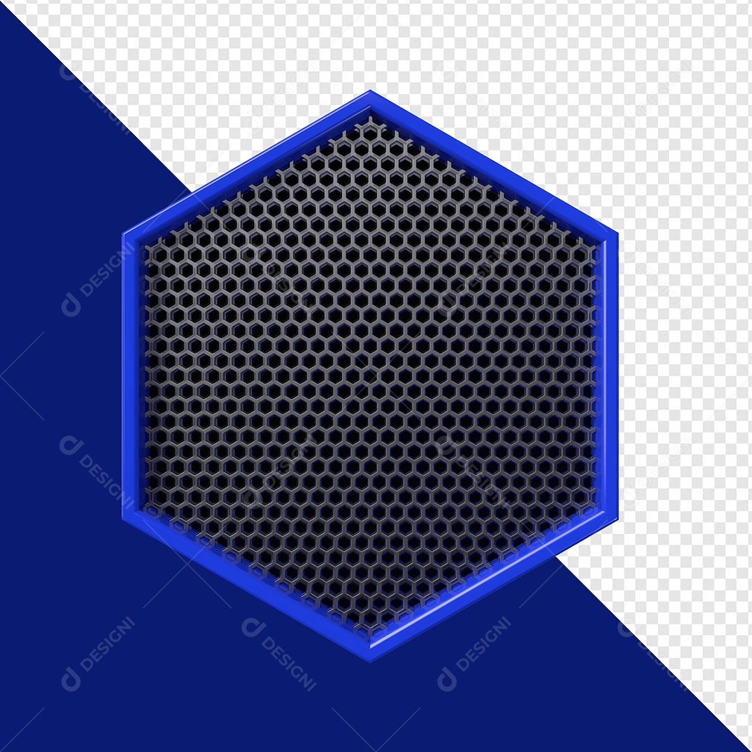 Elemento 3D Placa de Metal Azul Para Composição PSD