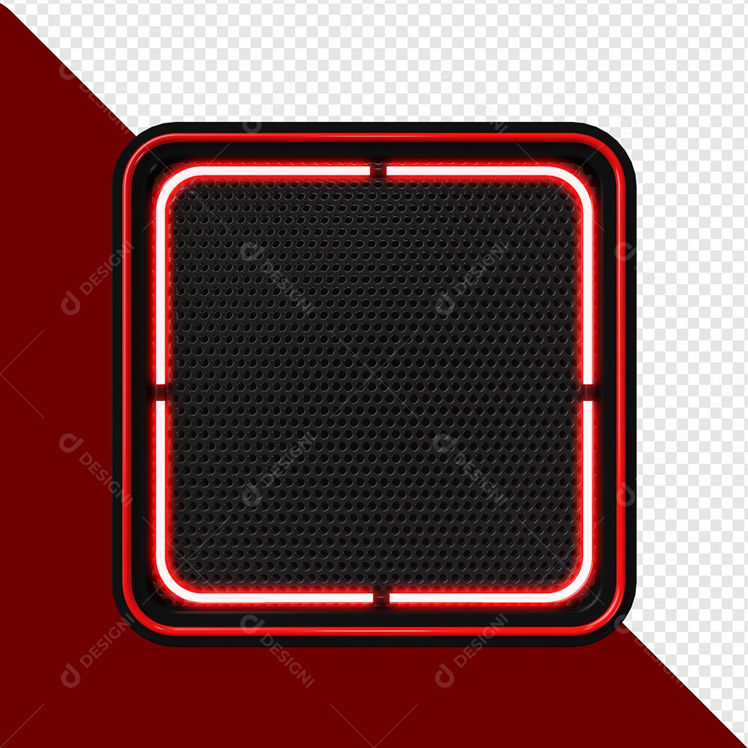 Elemento 3D Placa de Metal Quadrada Para Composição PSD