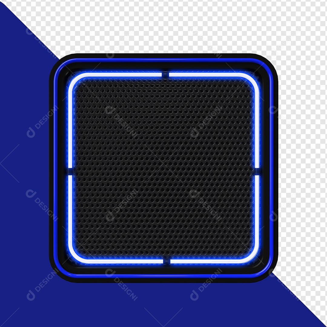 Elemento 3D Placa de Metal Quadrada Para Composição PSD