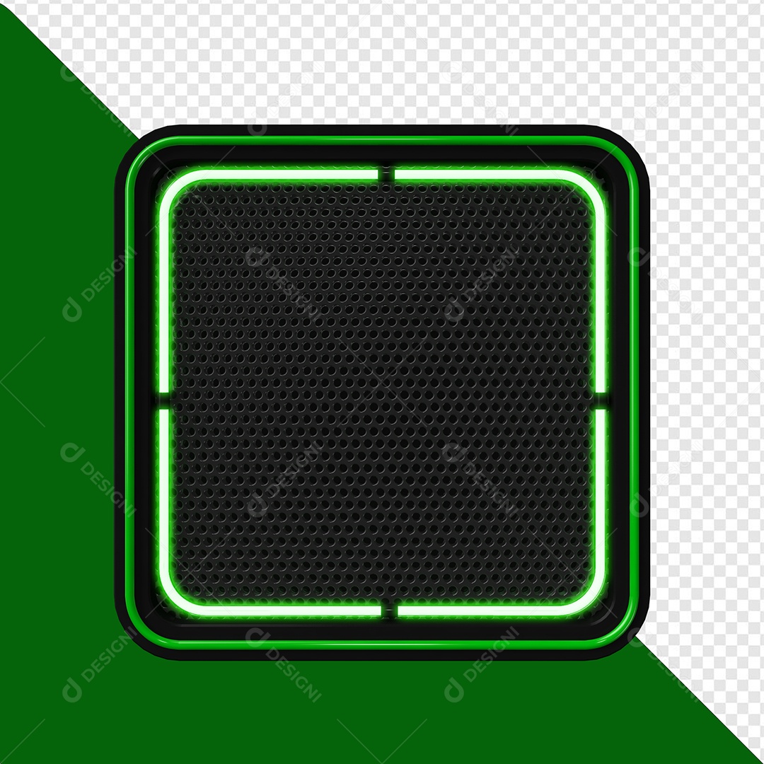 Elemento 3D Placa de Metal Quadrada Para Composição PSD