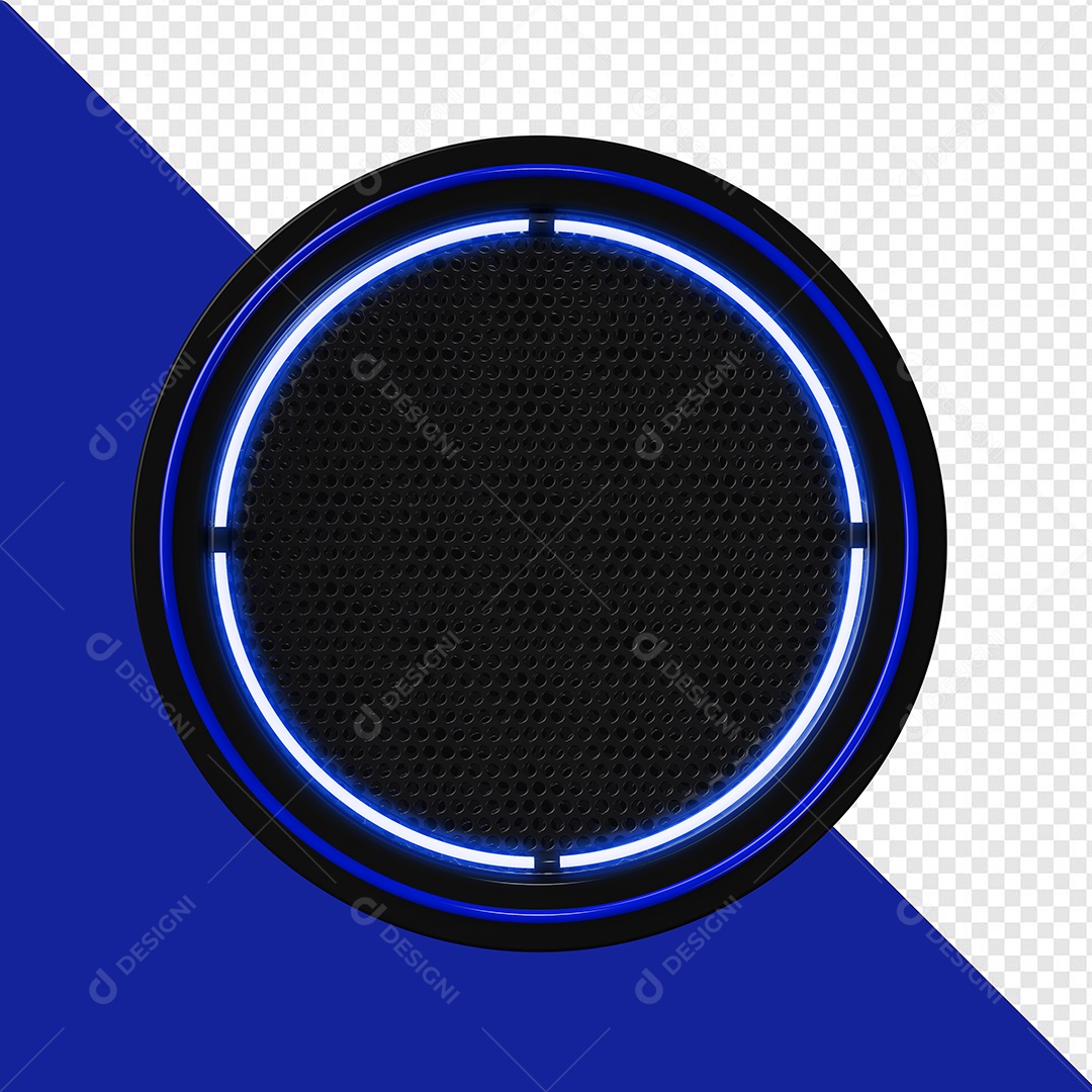 Elemento 3D Placa de Metal Redonda Para Composição PSD