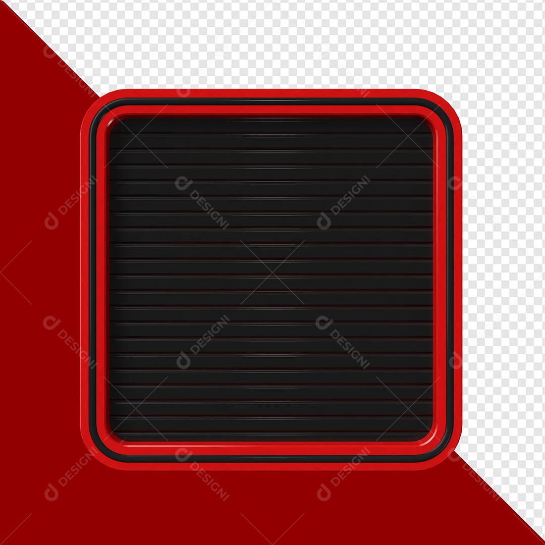 Elemento 3D Placa de Ferro Quadrada Para Composição PSD