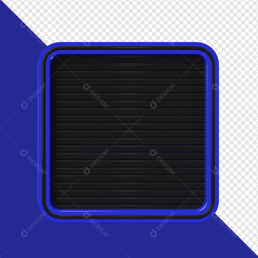 Elemento 3D Placa de Ferro Quadrada Para Composição PSD
