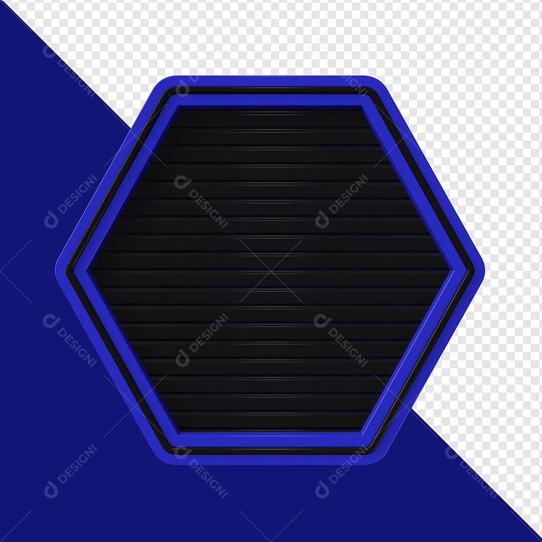 Elemento 3D Placa de Ferro Azul Para Composição PSD