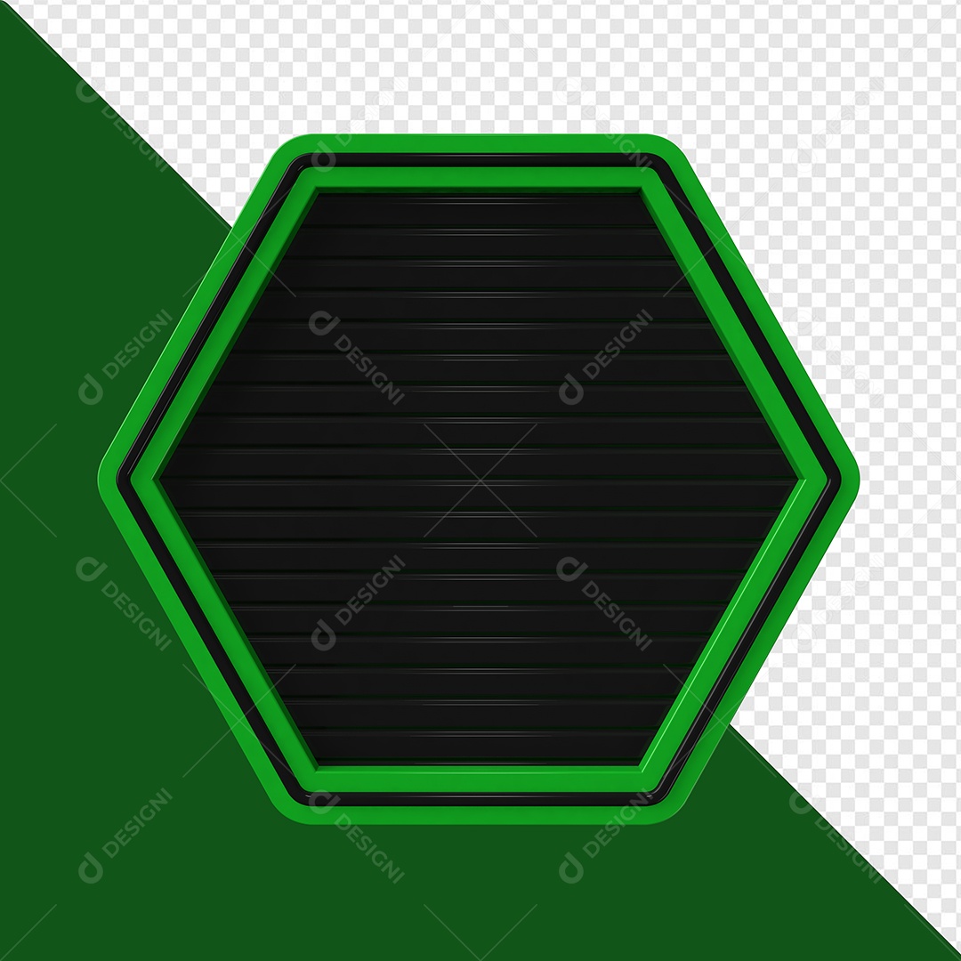 Elemento 3D Placa de Ferro Verde Para Composição PSD