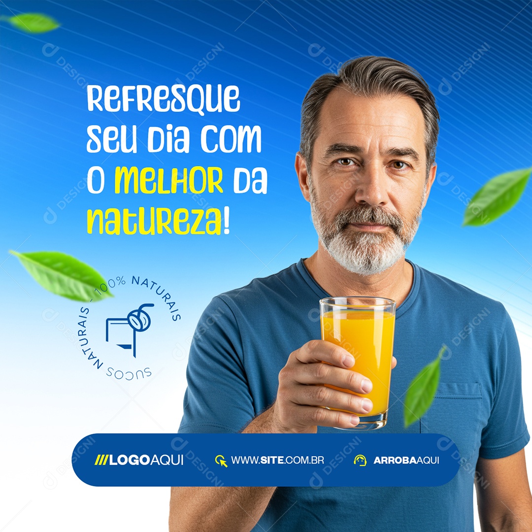 Sucos Refresque seu Dia com O Melhor da Natureza Social Media PSD Editável