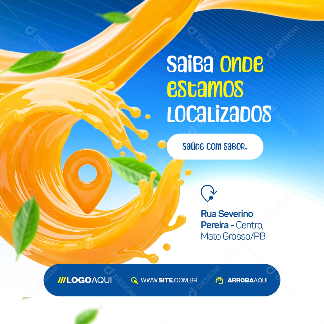 Sucos Saiba Onde Estamos Localizados Social Media PSD Editável
