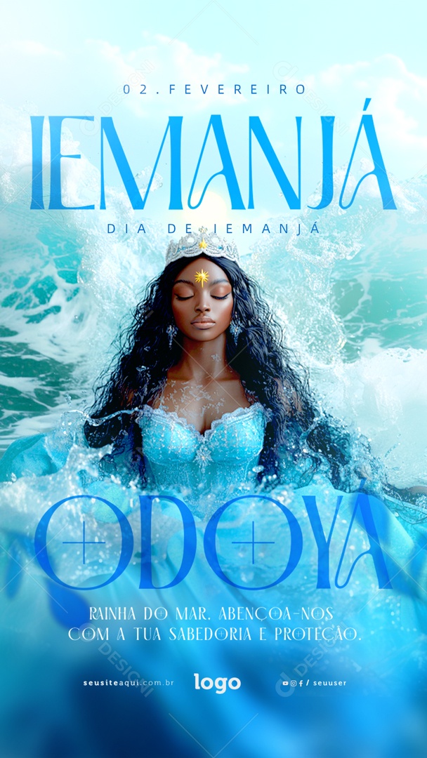 Story Dia de Iemanjá 02 de Fevereiro Social Media PSD Editável