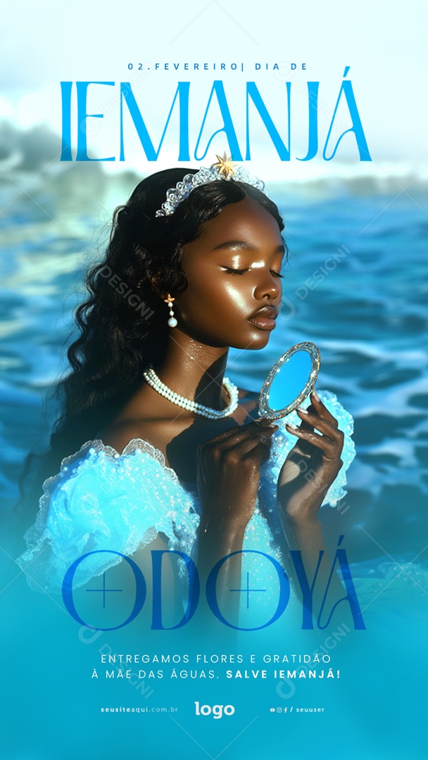 Story Dia de Iemanjá 02 de Fevereiro Social Media PSD Editável