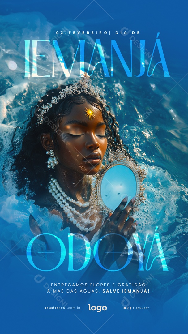 Story Dia de Iemanjá 02 de Fevereiro Social Media PSD Editável