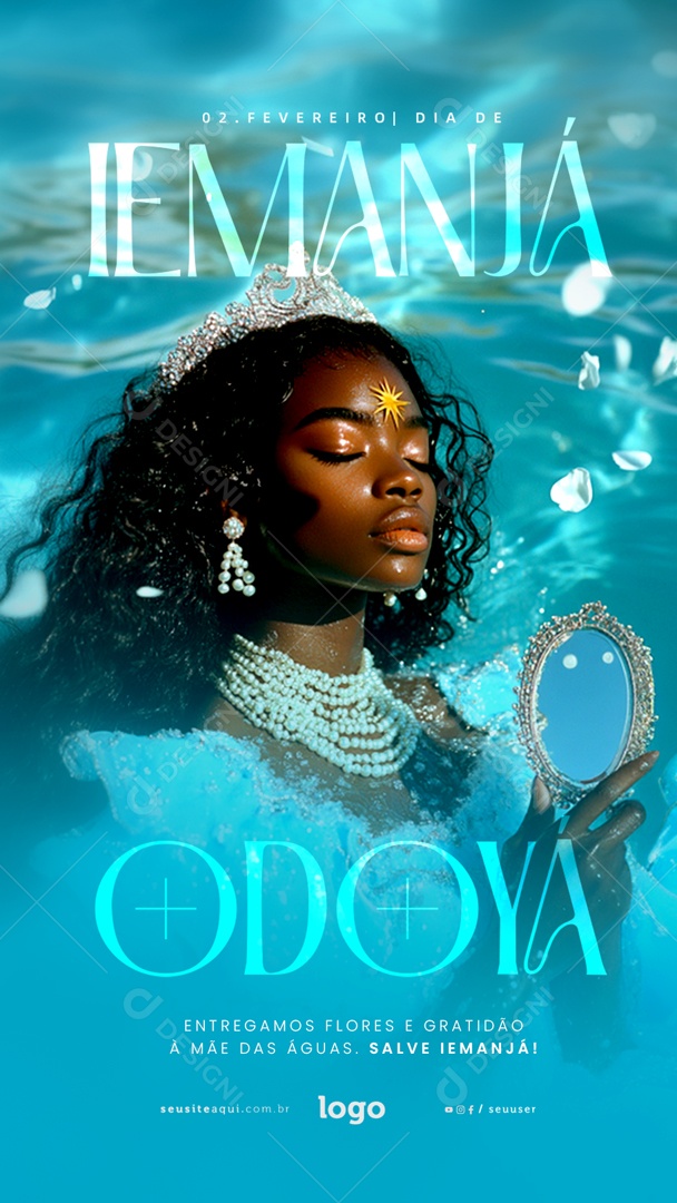 Story Dia de Iemanjá 02 de Fevereiro Social Media PSD Editável