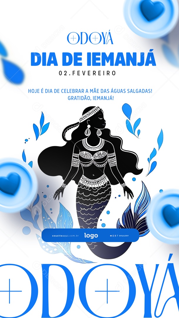 Story Dia de Iemanjá 02 de Fevereiro Social Media PSD Editável