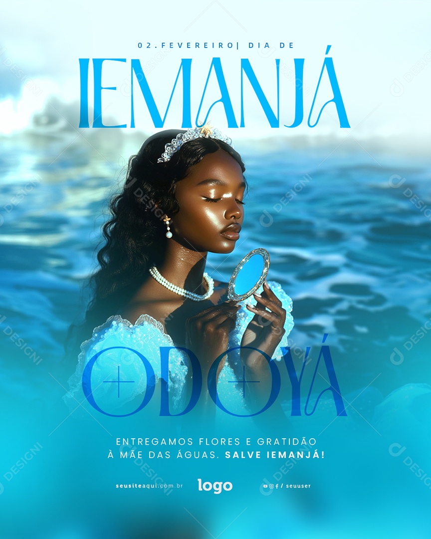 Dia de Iemanjá 02 de Fevereiro Social Media PSD Editável