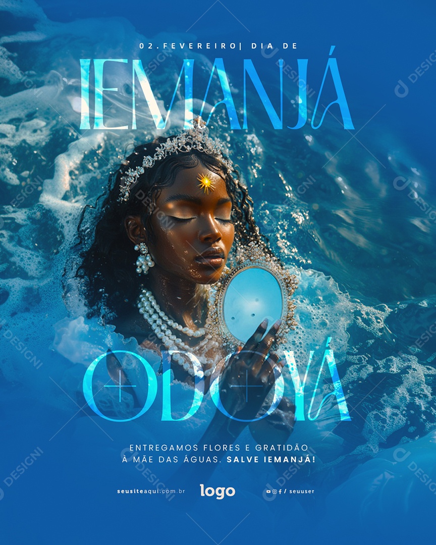 Dia de Iemanjá 02 de Fevereiro Social Media PSD Editável