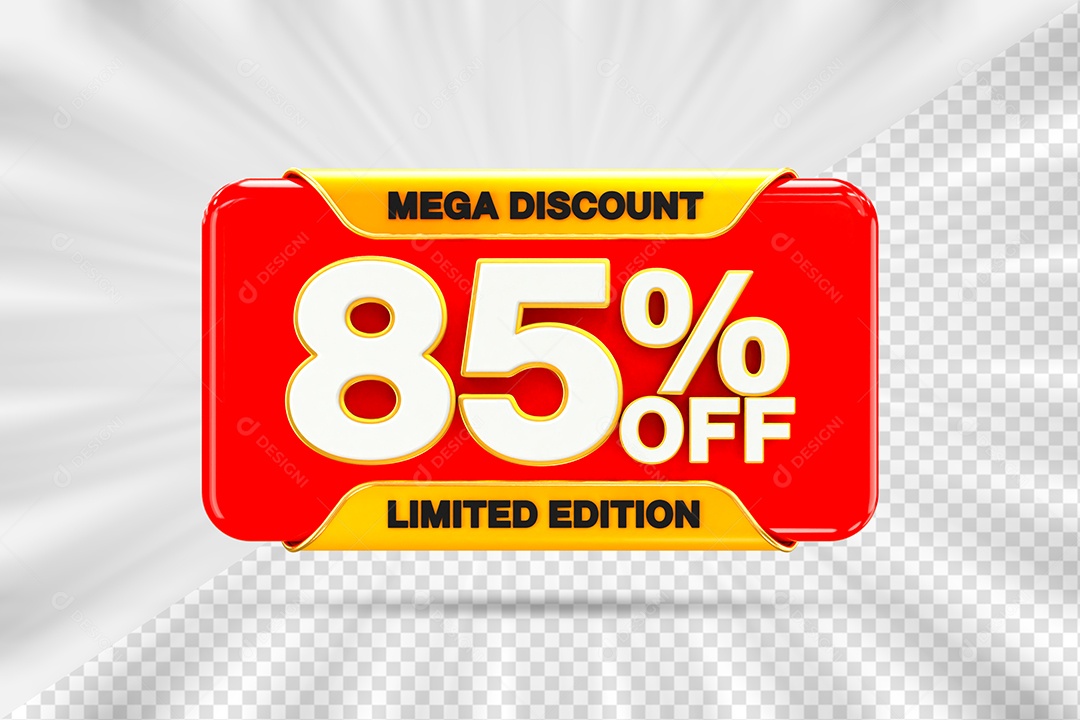 Elemento Tag 85% Desconto para Composição PSD