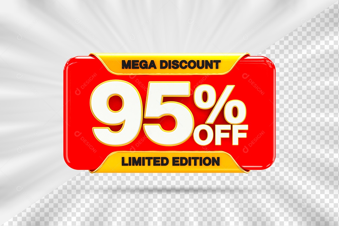 Elemento Tag 95% Desconto para Composição PSD