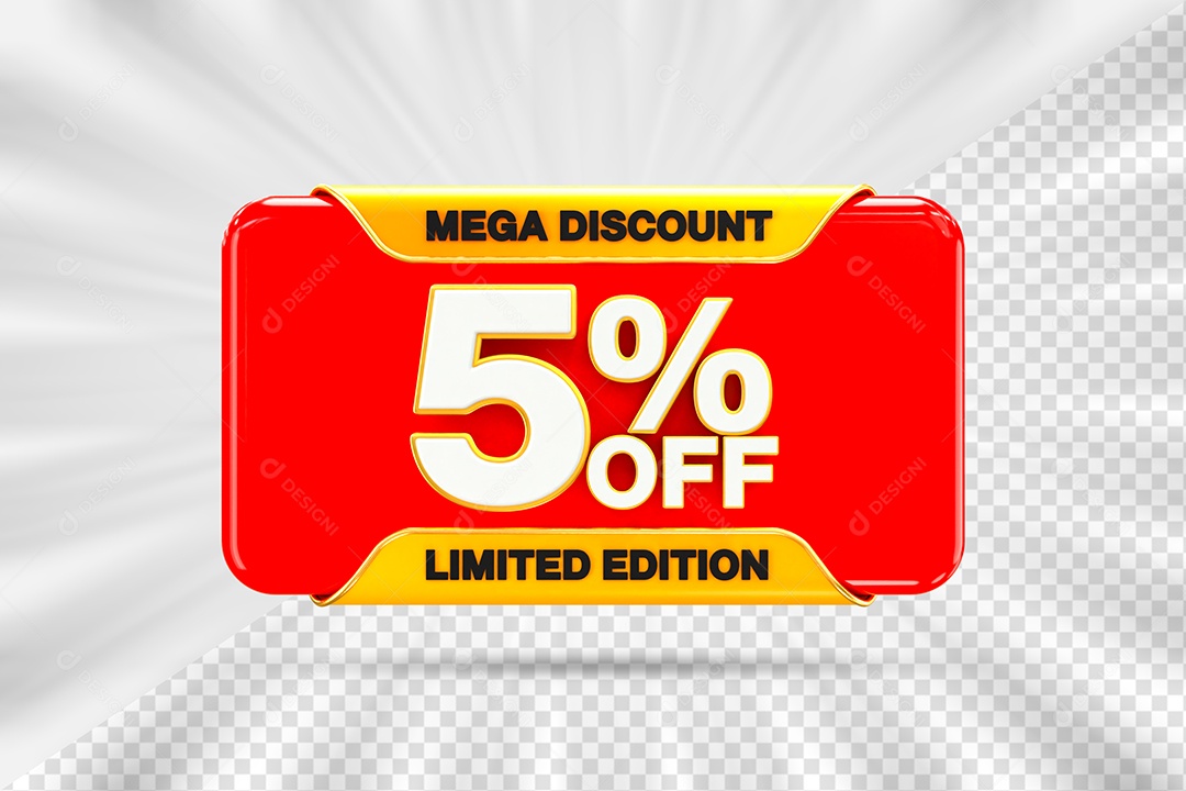 Elemento Tag 5% Desconto para Composição PSD