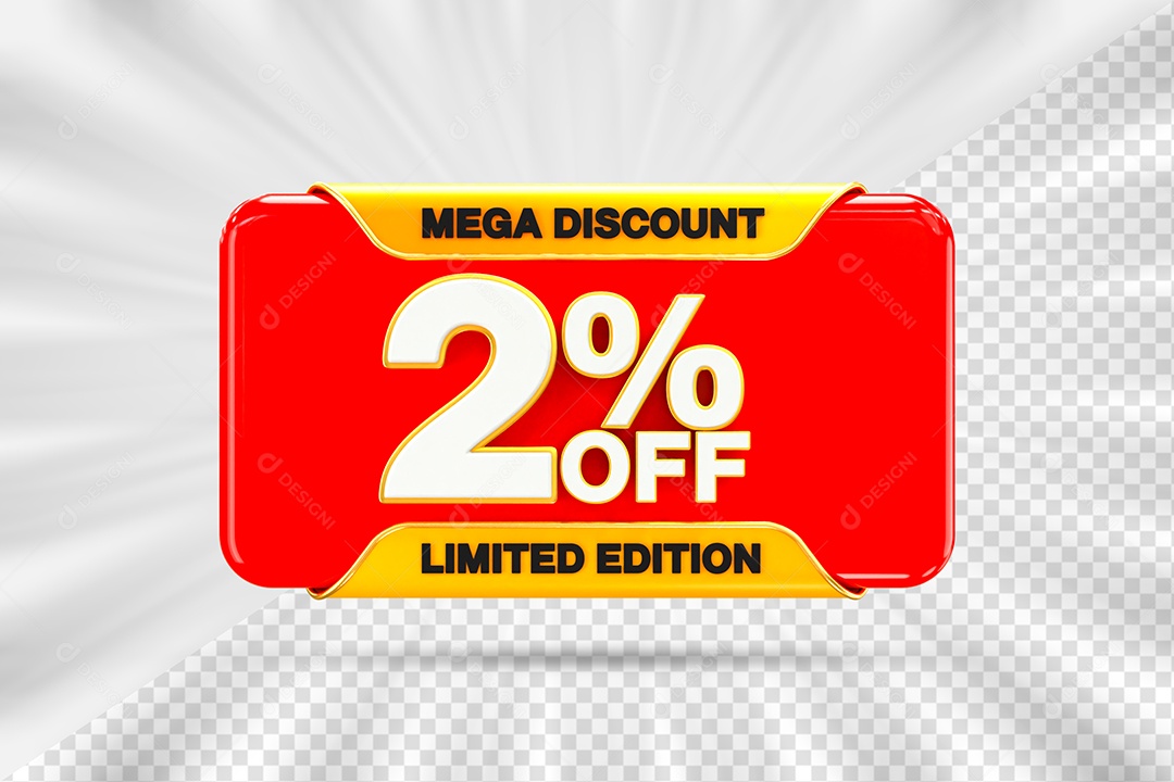 Elemento Tag 2% Desconto para Composição PSD