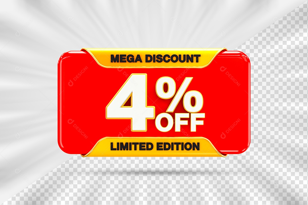 Elemento Tag 4% Desconto para Composição PSD