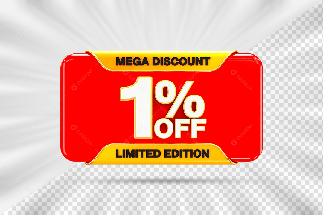 Elemento Tag 1% Desconto para Composição PSD