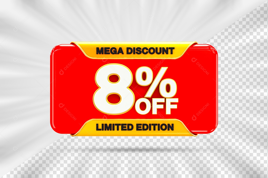 Elemento Tag 8% Desconto para Composição PSD