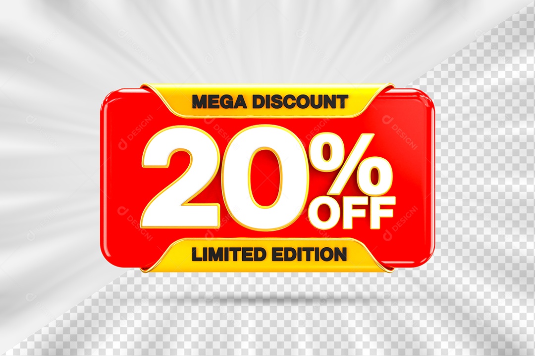 Elemento Tag 20% OFF para Composição PSD
