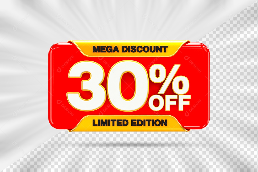 Elemento Tag 30% OFF para Composição PSD