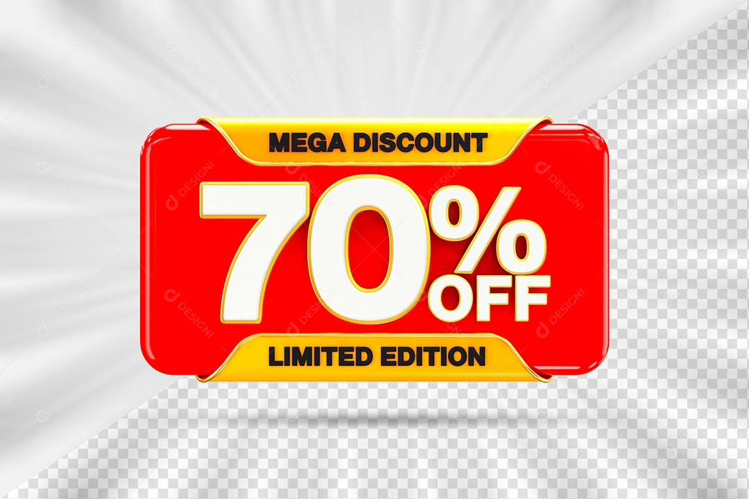 Elemento Tag 70% OFF para Composição PSD