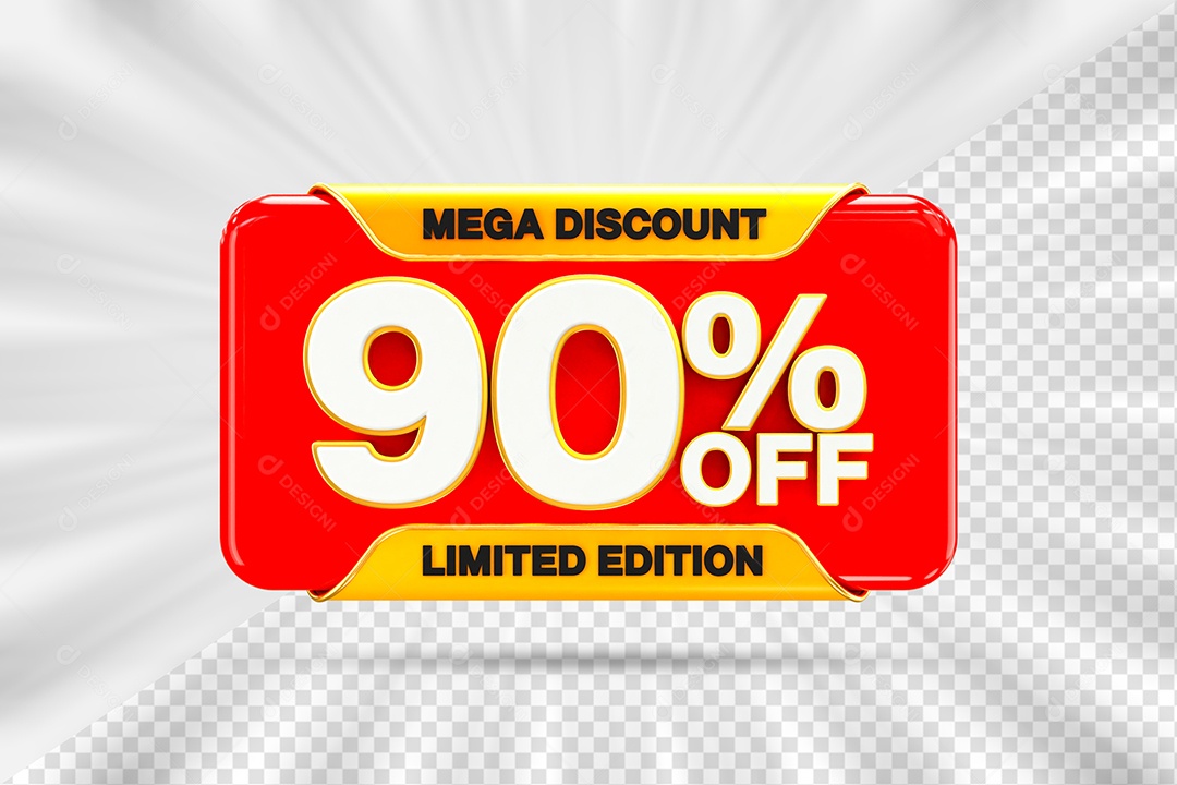 Elemento Tag 90% OFF para Composição PSD