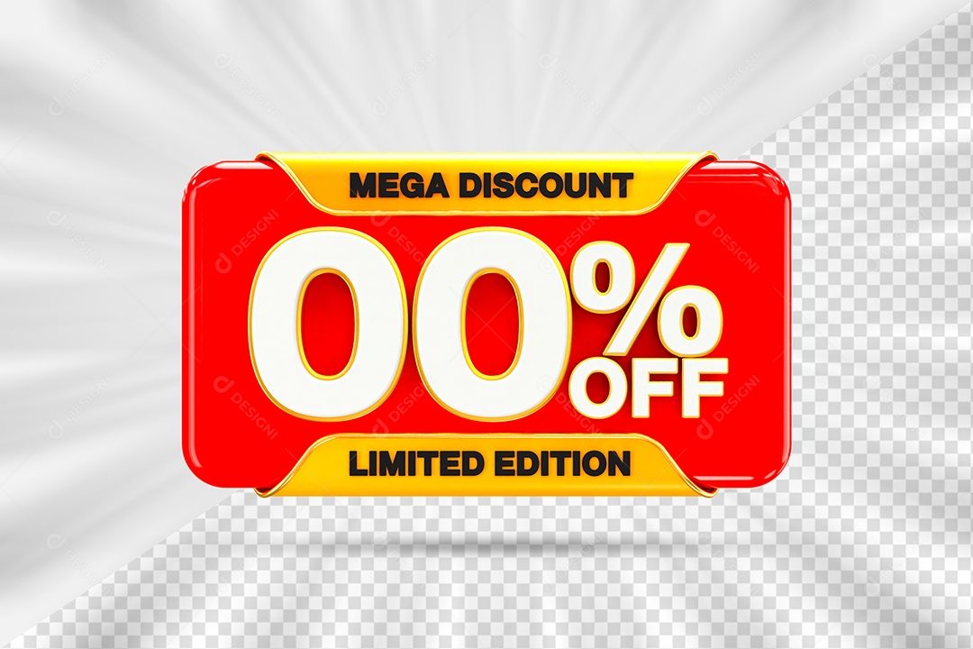 Elemento Tag 00% OFF para Composição PSD